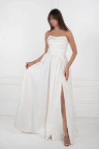 ماکسی دکلته با بالاتنه دراپه