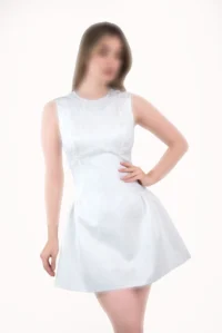 لباس کوتاه مجلسی با یقه بسته و بدون آستین