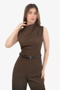 اورال مجلسی با یقه پوشیده و بدون آستین