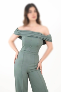 لباس سرهمی مجلسی با یقه آف شولدرز