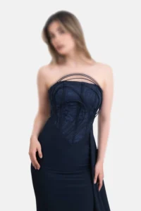 لباس ماکسی مجلسی دکلته دنباله دار