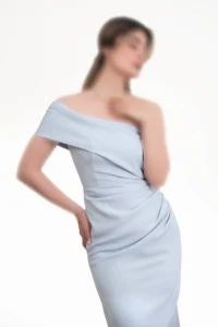 لباس مجلسی زنانه میدی با پارچه کرپ