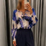 شومیز زنانه یقه بنددار