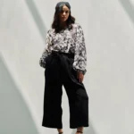 شومیز یقه بندی و آستین فانوسی