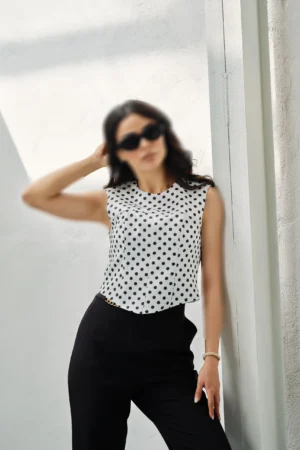 تاپ زنانه خال خالی