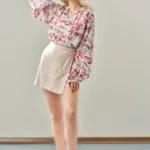 شومیز زنانه آستین بلند و دامن کوتاه