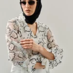شومیز زنانه تور و گلدوزی شده
