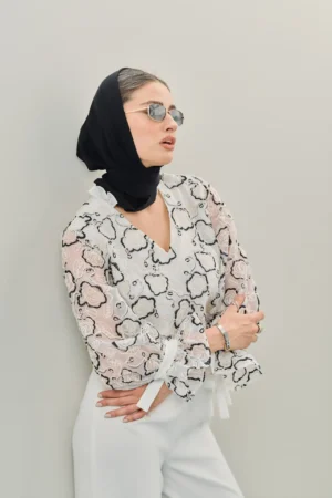 شومیز زنانه تور و گلدوزی شده