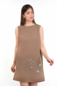 سارافون مینی مجلسی کرپ آستین حلقه ایی