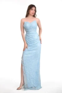پیراهن شب لوکس دکلته کارشده