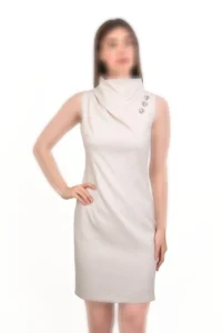 سارافون مجلسی کوتاه یقه ایستاده دکمه‌دار