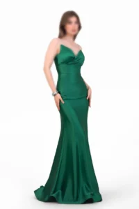 پیراهن ماکسی ساتن سرشانه بندی | استایل کلاسیک برای مهمانی و عروسی