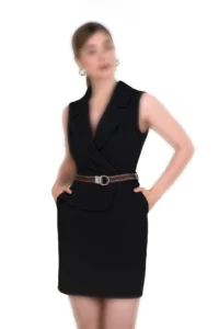 سارافون مینی مجلسی یقه بلیزر با آستین حلقه ایی